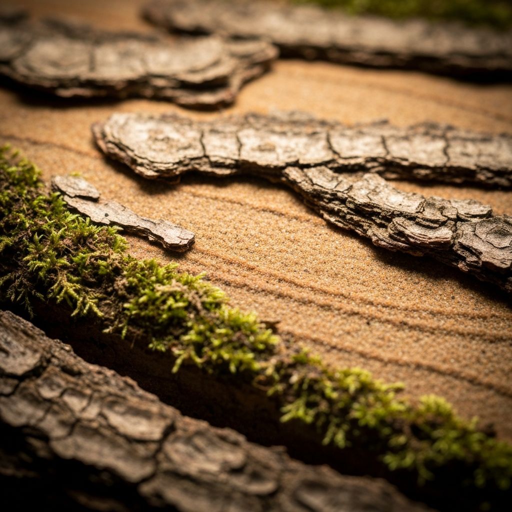 Primer plano de textura de materiales naturales con iluminación cálida y suave, demostrando enfoque académico e informativo sobre componentes nutricionales